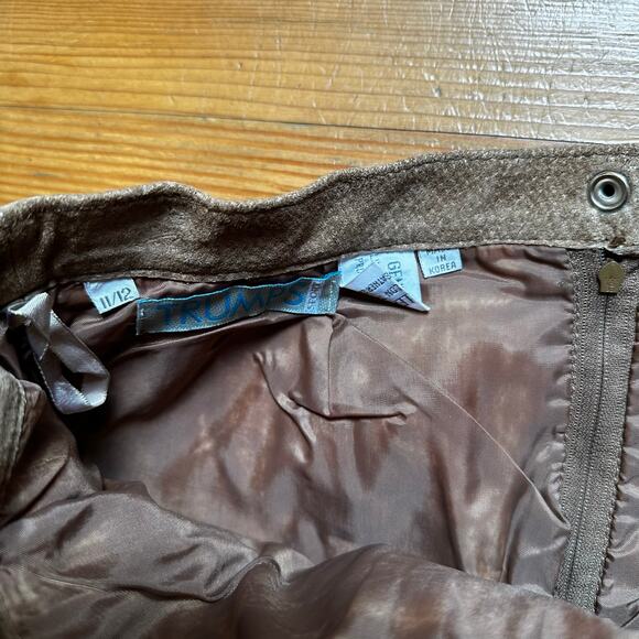 Trumps Sport vintage camel suede leather midi skirt SIZE 11/12 - Picture 3 of 5